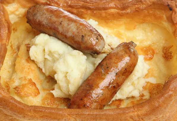 Yorkshire Polony, en mild kokt korv från Yorkshire, NE England.